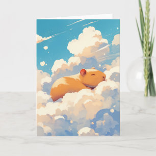 Capybara Dreaming in the Clouds Card