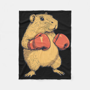 Capybara Dressed As A Boxer Funny Boxing  Fleece Blanket
