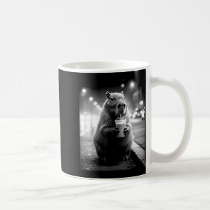 Capybara drinking iced coffee funny animals meme mug