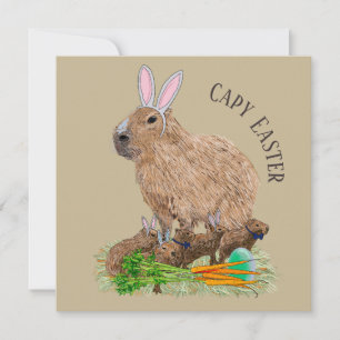 Capybara Easter Cute Bunny Funny Invitation
