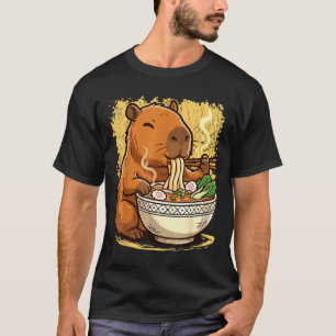 Capybara Eating Ramen Noodles  T-Shirt