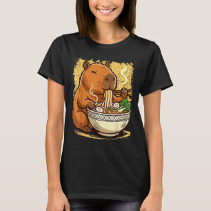 Capybara Eating Ramen Noodles  T-Shirt