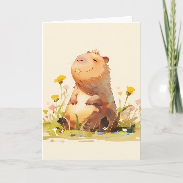 Capybara Enjoying Life Card (Front)