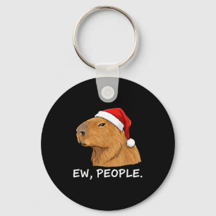 Capybara Ew People Christmas Funny Sarcastic Humor Keychain