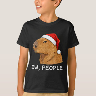 Capybara Ew People Christmas Funny Sarcastic Humor T-Shirt