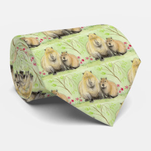Capybara Father and Baby Tie