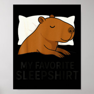 Capybara Favorite Sleepshirt Sleeng Pajamas Boys G Poster