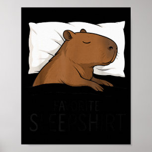 Capybara Favorite Sleepshirt Sleeng Pajamas Boys G Poster