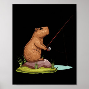 Capybara Fishing  Poster
