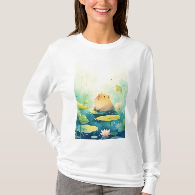 Capybara Floating in Bliss T-Shirt (Front)