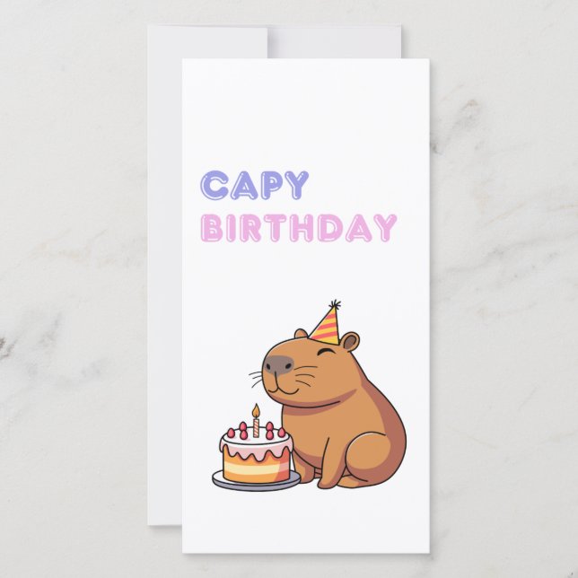 Capybara Funny Bonne carte d'anniversaire (Devant)