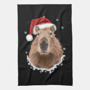 Capybara Funny Christmas  Kitchen Towel