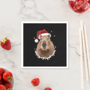 Capybara Funny Christmas  Napkin