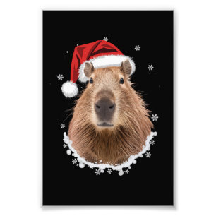 Capybara Funny Christmas  Photo Print