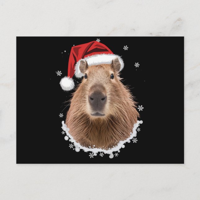 Capybara Funny Christmas  Postcard (Front)