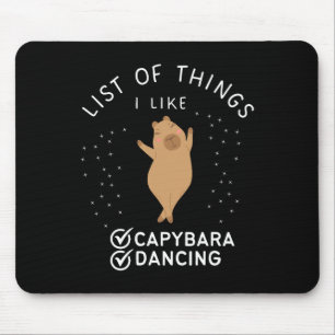 Capybara Funny Dance Lover Capybara Graphic Dancin Mouse Pad