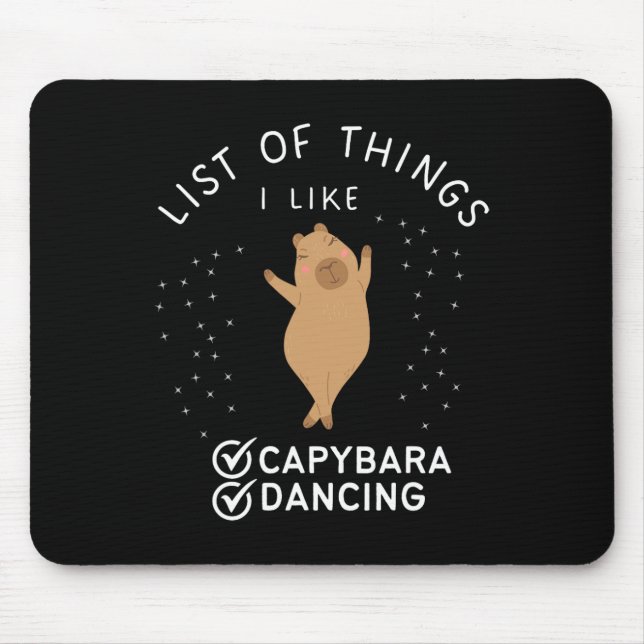 Capybara Funny Dance Lover Capybara Graphic Dancin Mouse Pad (Front)