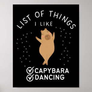 Capybara Funny Dance Lover Capybara Graphic Dancin Poster