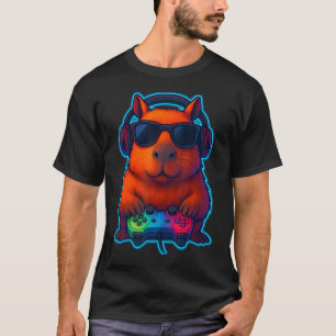 Capybara Funny Video Games Capybara Men Women Kids T-Shirt