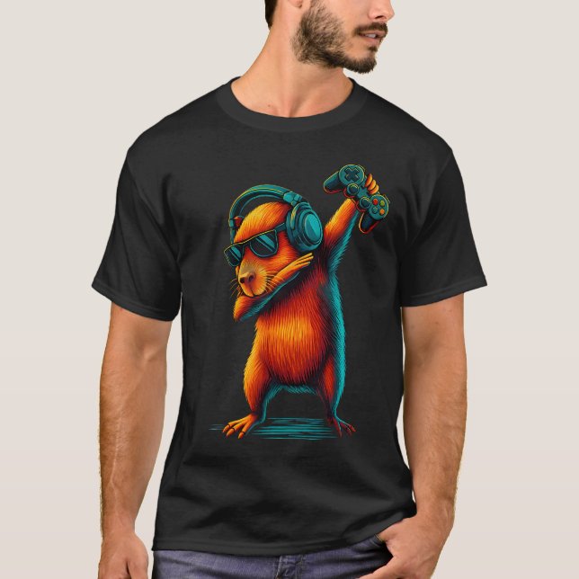Capybara Funny Video Games Capybara T-Shirt (Front)