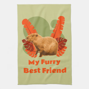 Capybara Furry Best Friend Tropical Animal Kitchen Towel