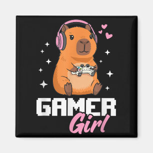Capybara Gamer Girl Gaming  Magnet