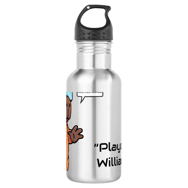 Capybara Gamer Water Bottle – Personalized Name (Front)