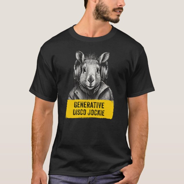 Capybara Generative Disco Jockie cool fun T-shirt (Devant)