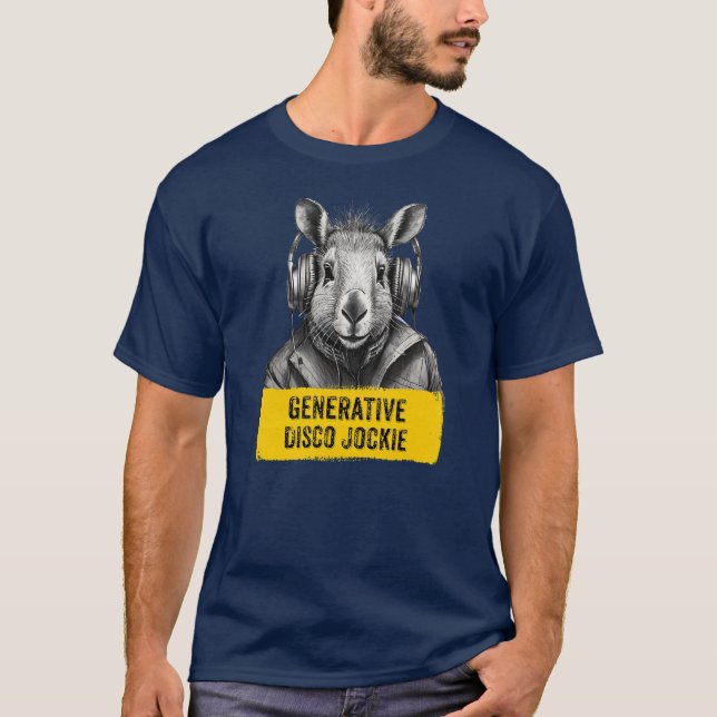 Capybara Generative Disco Jockie cool fun T-shirt (Devant)