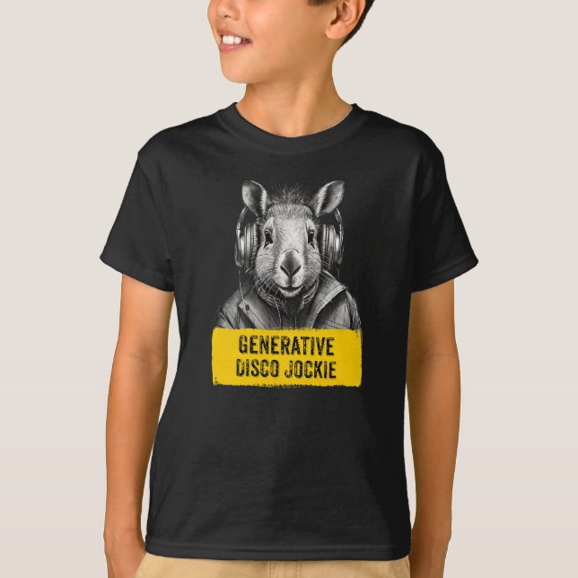 Capybara Generative Disco Jockie cool fun T-shirt (Devant)
