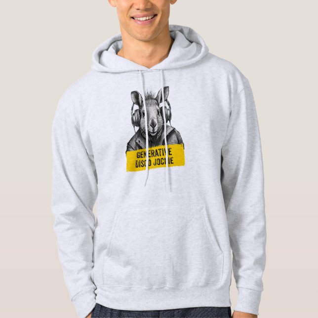 Capybara Generative Disco Jockie cool fun T-shirt Hoodie (Front)