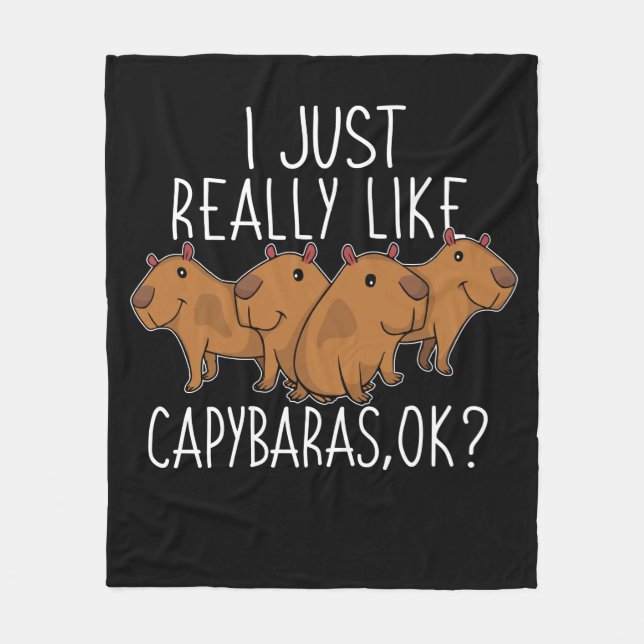 Capybara Gift Kids Women Cute Capybara Fleece Blanket (Front)