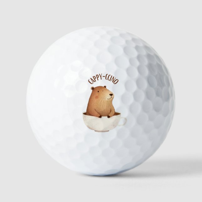 Capybara Golf Ball, Cute,Unique, Capyccino, Coffee Balls (Front)