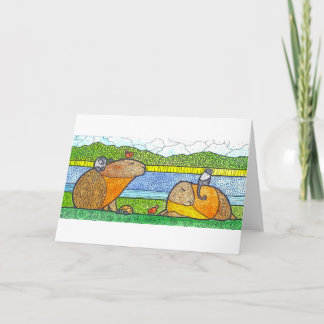 Capybara Greetings Card