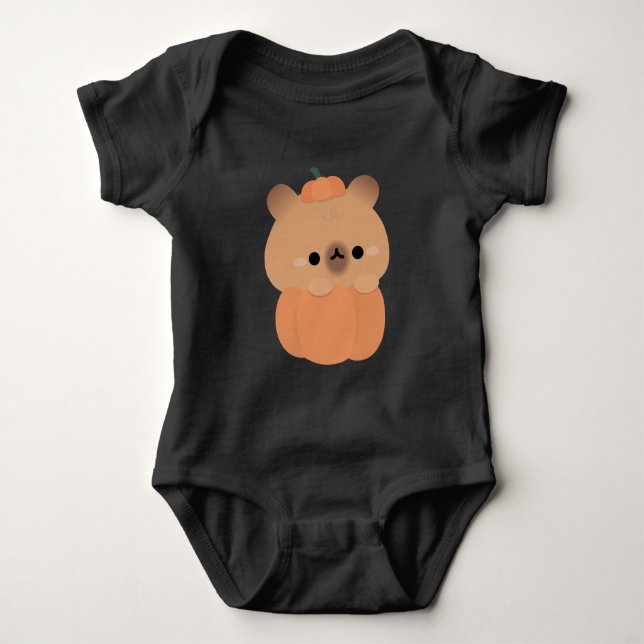 Capybara Halloween Baby Bodysuit (Front)