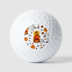 Capybara Halloween.  Witch Pumpkin.  Golf Balls