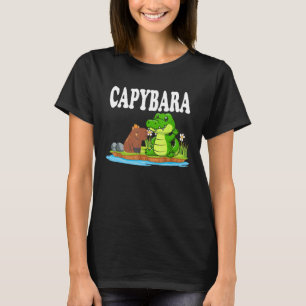 Capybara Hangs Out With Crocodile Chilling With Cr T-Shirt
