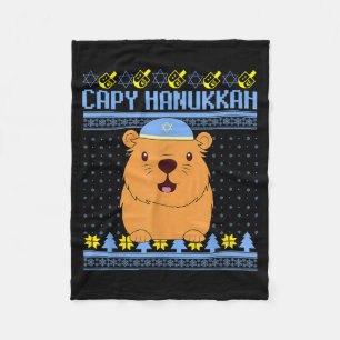 Capybara Hanukkah Capy Hanukkah Chanukah Jewish Ki Fleece Blanket