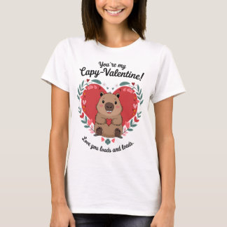 Capybara Heart Valentines Day T-Shirt