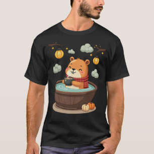 Capybara Hot Cocoa Relaxation Kawaii Cozy Vibes Wi T-Shirt