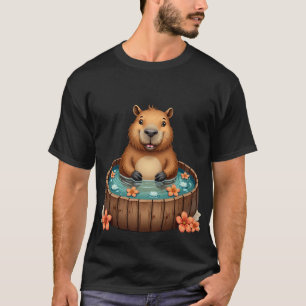 Capybara Hot Tub Relaxation Cozy Zen Spa Time Stre T-Shirt