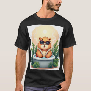 Capybara Hot Tub Relaxation Sticker - Chill Vibes  T-Shirt