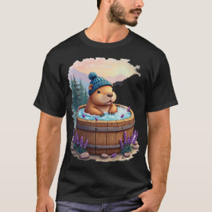Capybara Hot Tub Relaxation Stress Relief Spa Day T-Shirt