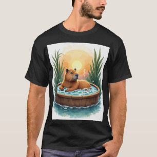 Capybara Hot Tub Relaxation Zen Chill Vibes Funny  T-Shirt