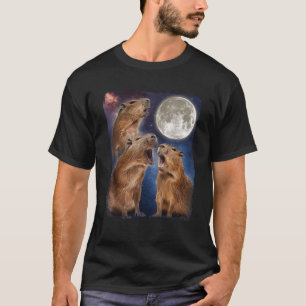 Capybara Howling At The Moon T-Shirt