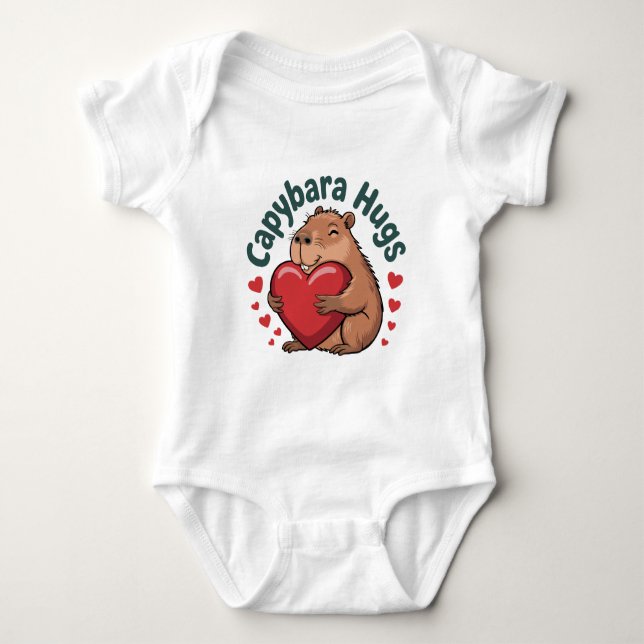 Capybara Hugs Baby Bodysuit (Front)