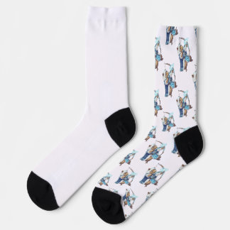 Capybara Ice Archer - Fantasy Pixel Art Socks