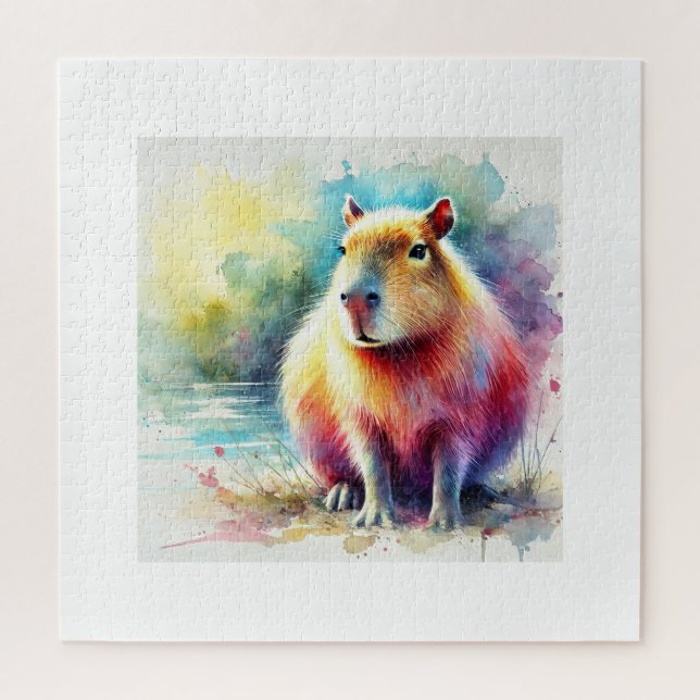 Capybara in Nature 130924AREF101 - Watercolor Jigsaw Puzzle (Vertical)