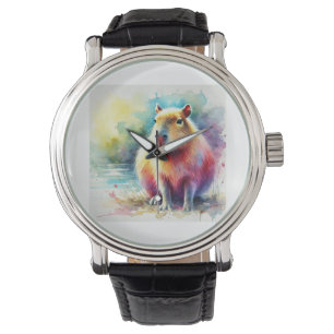 Capybara in Nature 130924AREF101 - Watercolor Watch