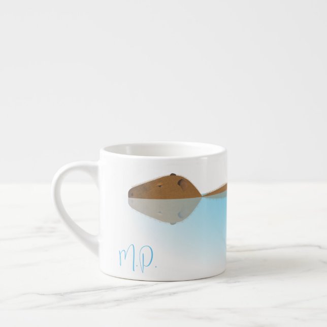 Capybara & Initials Espresso Mug  (Left)